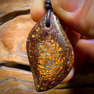 Roadshow Wild Card!           42 x 23mm - Drilled Tribal Queensland Boulder Opal Necklace