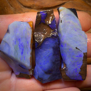 🔒 I’ve Got the Blues Collection 195.9cts - 3x Australian Boulder Seam Opal Rough Parcel