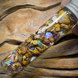 136.4cts - Vial of Australian Boulder Opal Rough from Yowah