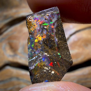 Dad Wildcard! 40.2cts - Queensland Boulder Seam Opal Rough Piece. Natural Split Rare Red Fire