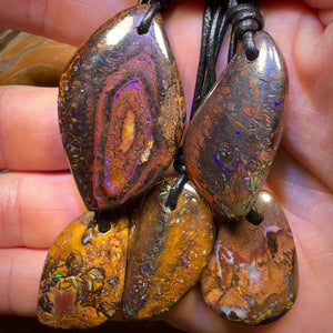 🔒5x Drilled Boulder Opals. Bulk Wholesale Parcel BARGAIN