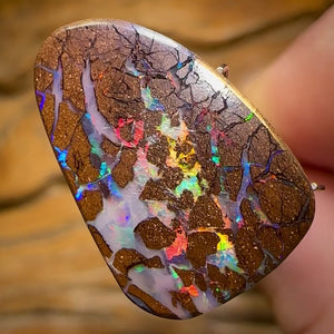 10.3cts - Queensland Boulder Opal from Yowah. Red Multicolours!