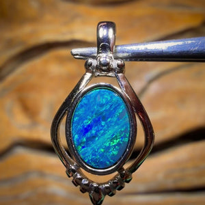 Sterling Silver - Queensland Boulder Opal Doublet Pendant