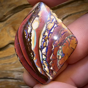 78.1cts - Tribal Queensland Boulder Opal. Tribal Landscape Pattern!