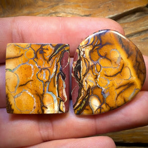 Half Price Card! 60.9cts - “Partners” Tribal Queensland Boulder Opal Pair. Double Sided