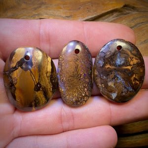 117.4cts - 3x Drilled Queensland Boulder Opals. Wholesale Parcel