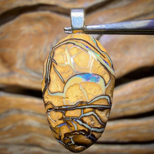 Wildcard! Solid Beige Tribal Queensland Boulder Opal Pendant