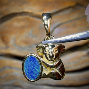 Sterling Silver Gold Plated - Australian Boulder Opal Doublet Pendant