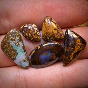 32.6cts - 5x Mixed Australian Boulder Opal’s. Wholesale Dealers Parcel