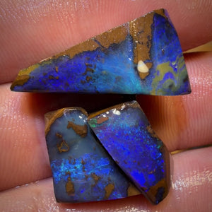 🔒40.1cts - 3x Australian Boulder Seam Opal Rubs Parcel
