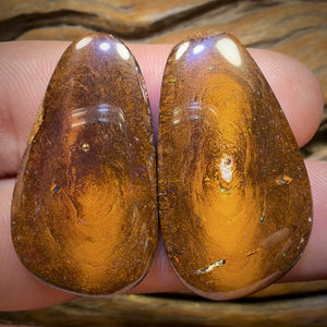 60.6cts - Tan Tribal Queensland Boulder Opal Pair