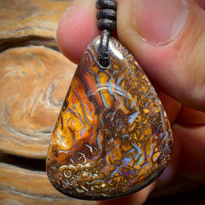39 x 27mm - Drilled Tribal Queensland Boulder Opal Necklace