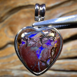 TGIF Sterling Silver - Solid Tribal Boulder Opal Pendant