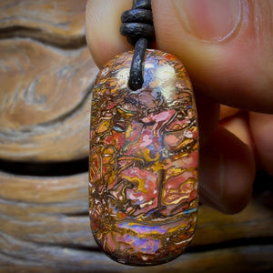 32 x 16mm - Drilled Tribal Boulder Opal Necklace