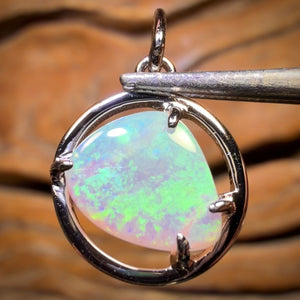 Sterling Silver - Solid South Australian Crystal Opal Pendant