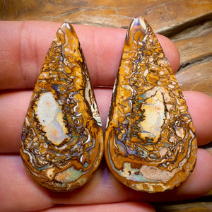 Bargain Card! 91.8cts - “Tribal Wonder” Queensland Boulder Opal Pair