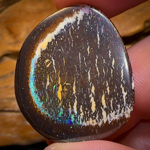 62.5cts - Tribal Australian Boulder Opal from Yowah Partial Kernel