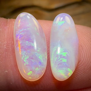 2.9cts - Lightning Ridge Crystal Opal Pair