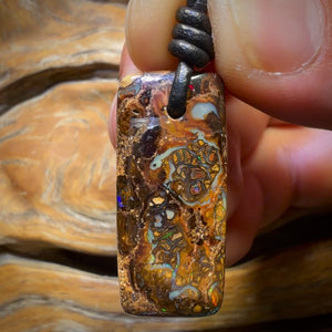 🔨 AUCTION 🔨 No Reserve 32 x 14mm - Drilled Tribal Queensland Boulder Opal Necklace