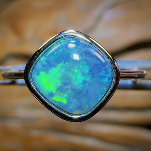 Sterling Silver - Queensland Boulder Opal Doublet Ring