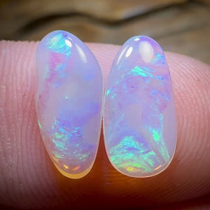 2.4cts - Lightning Ridge Crystal Opal Pair
