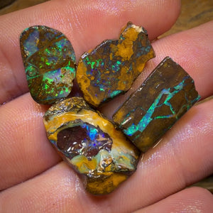 🔒59.1cts - 4x Yowah Nut Rough Opal Parcel. Australian Boulder Opal