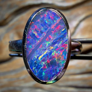 Sterling Silver - Queensland Boulder Opal Doublet Ring