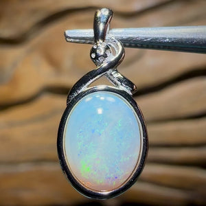 Sterling Silver - Solid South Australian Crystal Opal Pendant