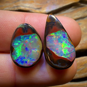 “Set in Stone” - Private Collector Acquisition- “The Quintessential” 21.9cts - Yowah Nut Crystal Centre Opal Pair