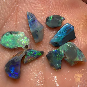 Australian 9.6cts - 8x Top Lightning Ridge Black Opal Chips