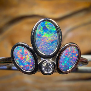 Sterling Silver - Queensland Boulder Opal Doublet Ring