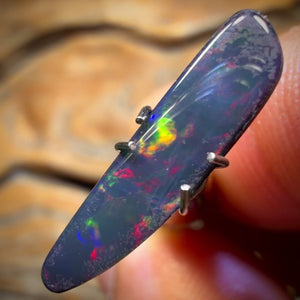 1.9cts - Wow Red Multi on Black Black Lightning Ridge Opal Doublet