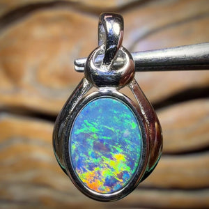 Sterling Silver - Queensland Boulder Opal Doublet Pendant