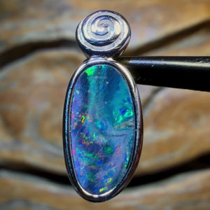Sterling Silber - Queensland Boulder Opal Doublet Anhänger