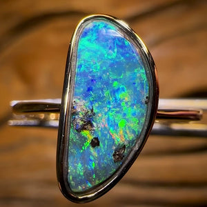 14k Gold - Solid Queensland Boulder Opal Ring