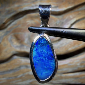 Sterling Silver - Lightning Ridge Opal Doublet Pendant
