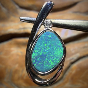 🔨 AUCTION 🔨 Sterling Silver - Queensland Boulder Opal Doublet Pendant