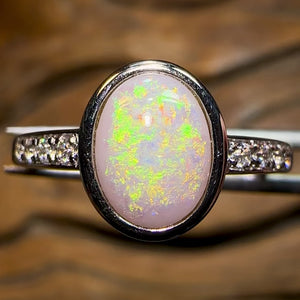 Silver South Australian Crystal Opal Ring