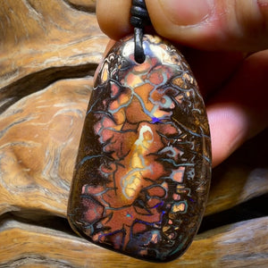 Dad 51 x 33mm - Drilled Tribal Queensland Boulder Opal Necklace