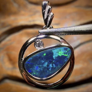 Sterling Silver - Queensland Boulder Opal Doublet Pendant