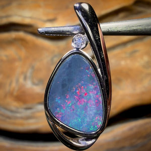 Sterling Silver - Queensland Boulder Opal Doublet Pendant