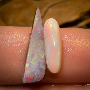 6.3cts - 2x Quality Australian Boulder Seam Opal Rubs Parcel