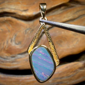 Sterling Silver Gold Plated- Queensland Boulder Opal Doublet Pendant