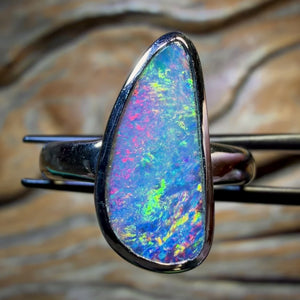 WildCard! Sterling Silver - Queensland Boulder Opal Doublet Ring
