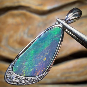 Bargain Card! Sterling Silver - Queensland Boulder Opal Doublet Pendant