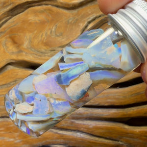 62cts - Rare Mintabie Rough Opal Vial. South Australian Opal
