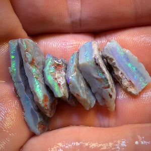 42,9ct - 6x Lightning Ridge Opal Rohpaket