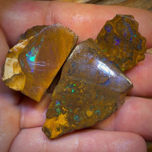 🔒154.7cts - 3x Australian Boulder Opal Rough Parcel