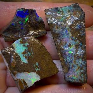 Chasin’ Colour! 187.5cts - 3x Australian Boulder Seam Opal Rough Parcel
