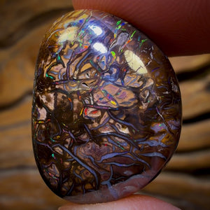 44.4cts - Tribal Australian Boulder Opal from Yowah. Multicolours!